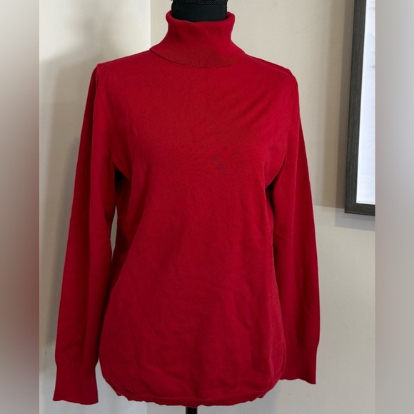 Talbots Sweaters - Talbots Red Knit Turtleneck Sweater